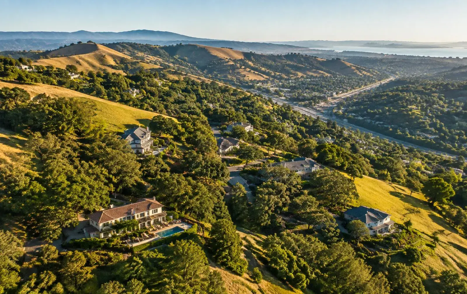 East Bay communities across rolling oak-covered hills